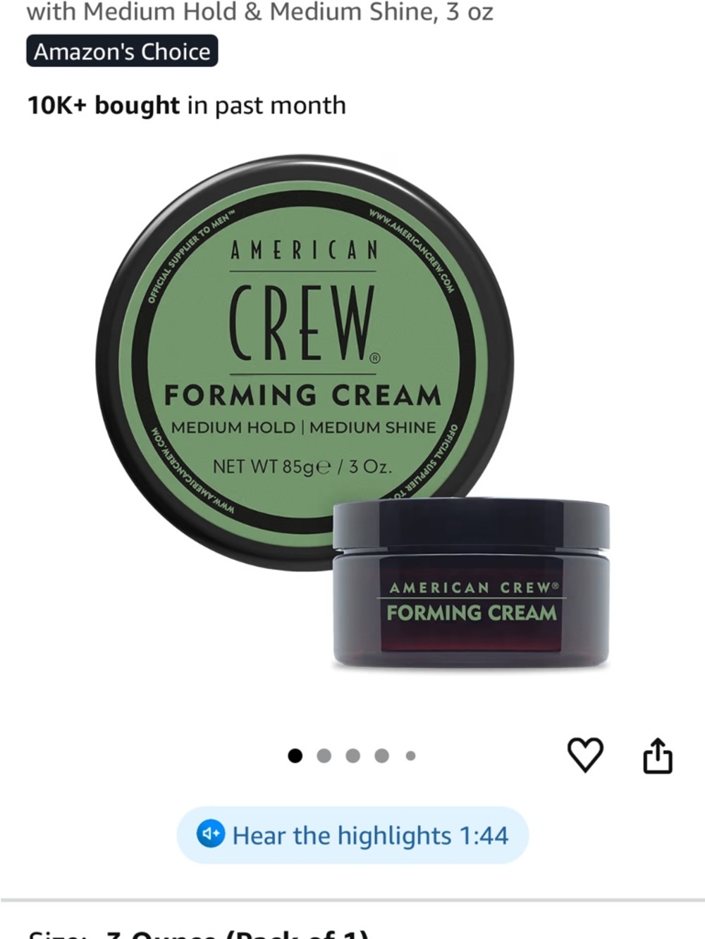 American Crew Forming Cream - Green Medium Hold Styling Cream
